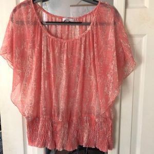 Marbled pink sheer flowy top